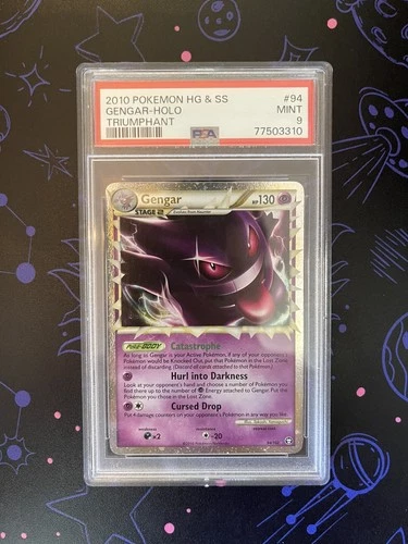 POKEMON TCG 2010 GENGAR PRIME HOLO HGSS TRIUMPHANT 94/102 PSA 9