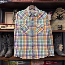 90s Lee Union Made Heavy Flannel Western Check Shirt Gemstone Snap N870