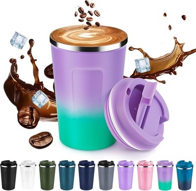Vaso Termos 12 Oz Para Cafe Te Bebidas Caliente Taza Aislada De Acero Inoxidable