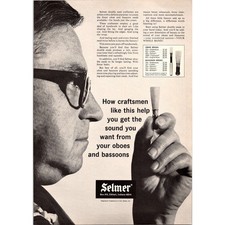 Selmer Double Reed Craftsmen Oboes and Bassoons Elkhart IN 1968 Ad SJ18