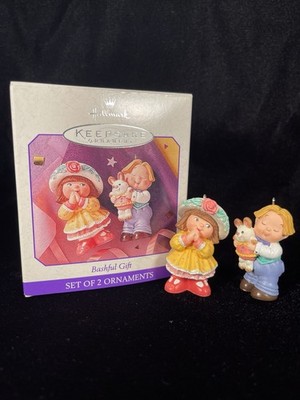 2 Hallmark Easter Ornaments 1998 ''Bashful Gift-Love is for Sharing'' Keepsake