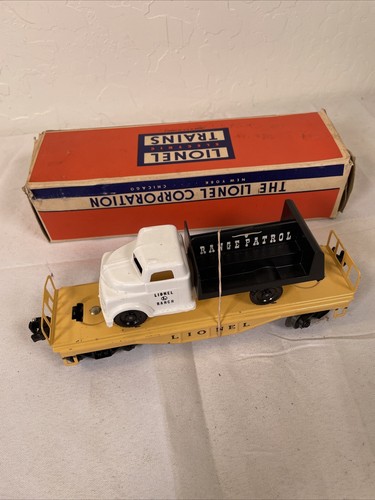 Postwar Lionel 6151 Flatcar w/ Original Range Patrol Truck & Box - Picture 5 of 11