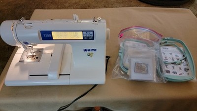 White W3300 Computerized Sewing Embroidery Machine Bundle With Manual