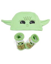 STAR WARS Baby Boys The Mandalorian Cap and Bootie Set - Baby Yoda Baby Gift