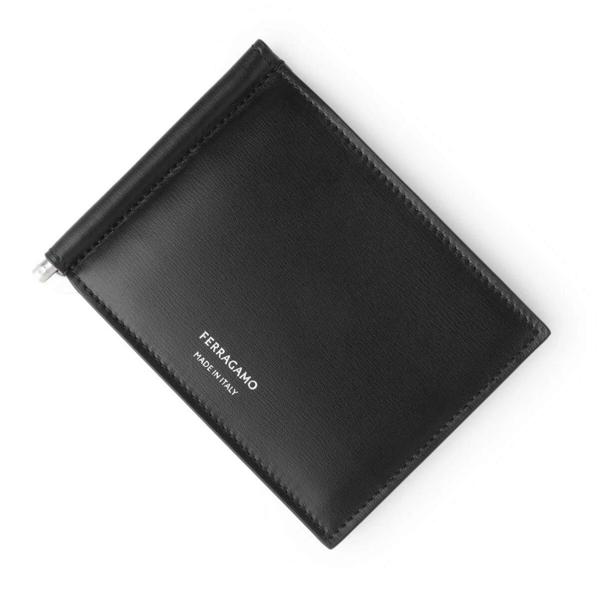 Ferragamo — FERRAGAMO Money Clip Bi-fold Wallet Black Men's nero