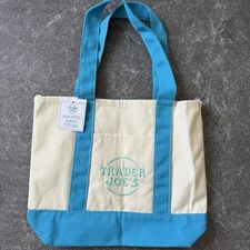 Trader Joe's Pastel Mini Canvas Tote Bag NWT