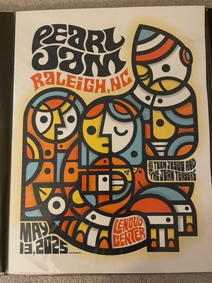 Pearl Jam Poster 5/13 2025 Lenovo Center Raleigh North Carolina Don Pendleton