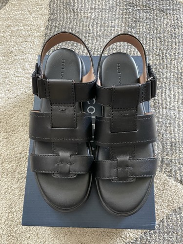 Cole Haan Grandpro Rallye Fischer schwarze Sandalen Größe 8,5B neu im Karton - Bild 2 von 5