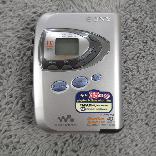 Vintage Sony WM-FX290W Walkman Portable Cassette Player w AM/FM Weather Radio