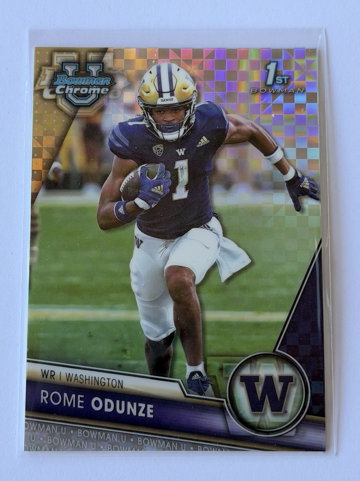 2023 Bowman University Chrome #138 Rome Odunze X-Fractor