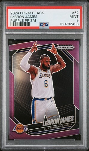LeBron James /99 Purple Prizm 2024 Prizm Black #52 MINT PSA 9