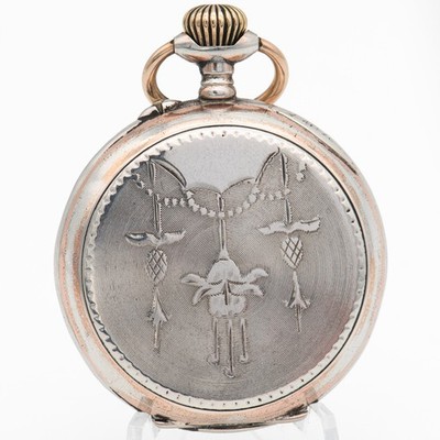 42 mm ø - Jugendstil Taschenuhr Silber 800 'Galonne 1ere Qualite' - um 1900