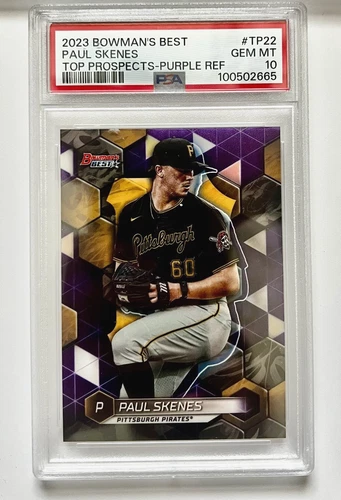 2023 Bowman's Best Top Prospects Purple Refractor Paul Skenes /250 RC PSA 10