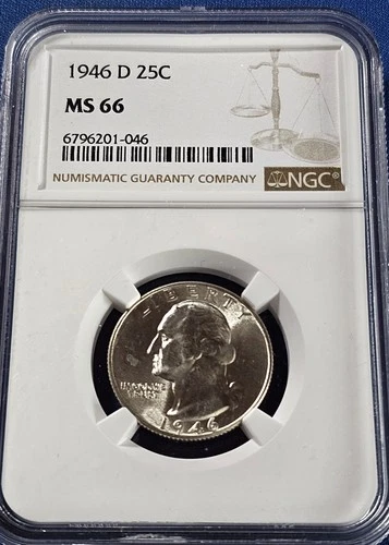 A 1946 D Washington Quarter NGC MS66!!!