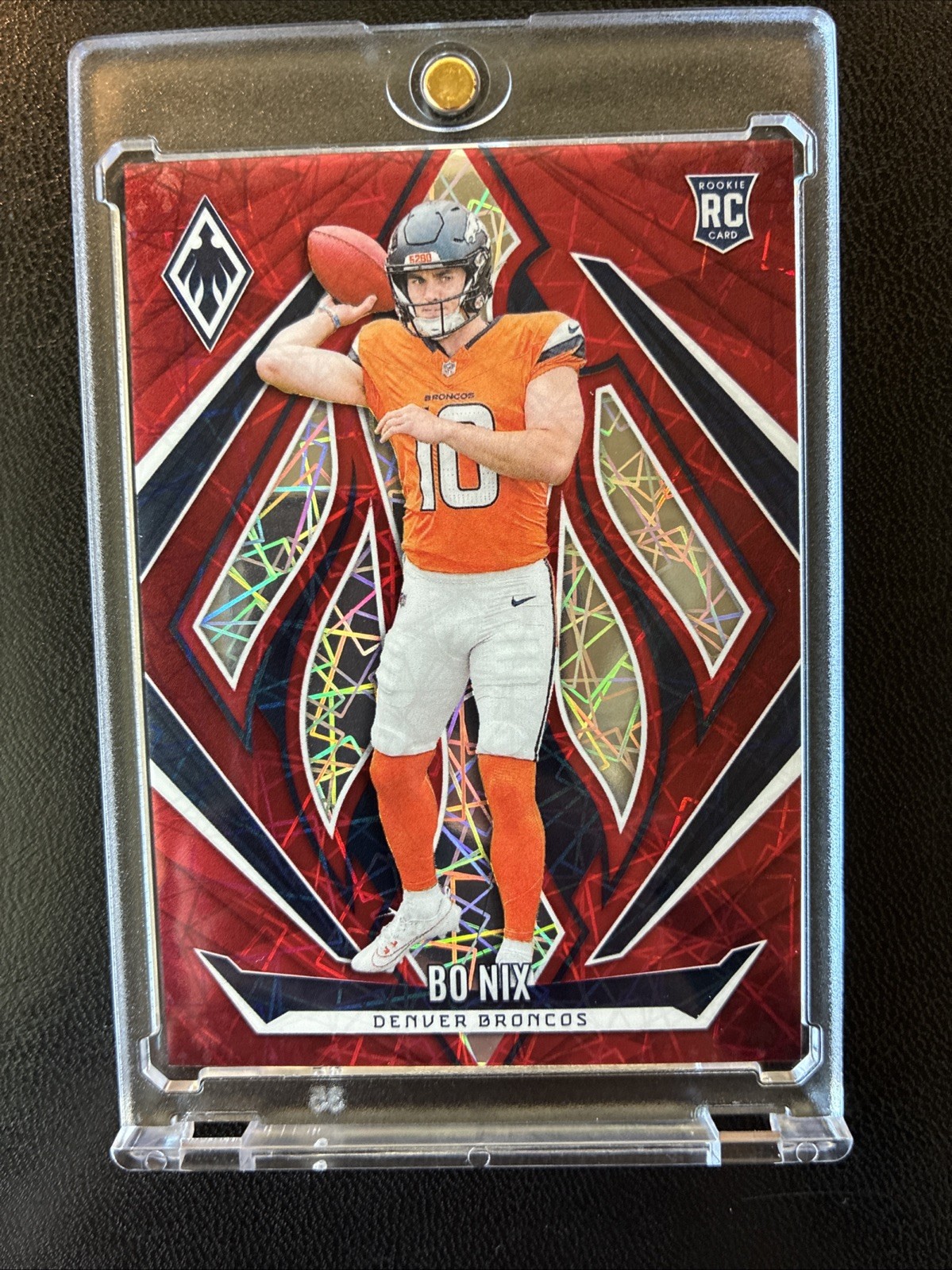 2024 Panini Phoenix - Rookies Bo Nix #159 Red Lazer /199 (RC)
