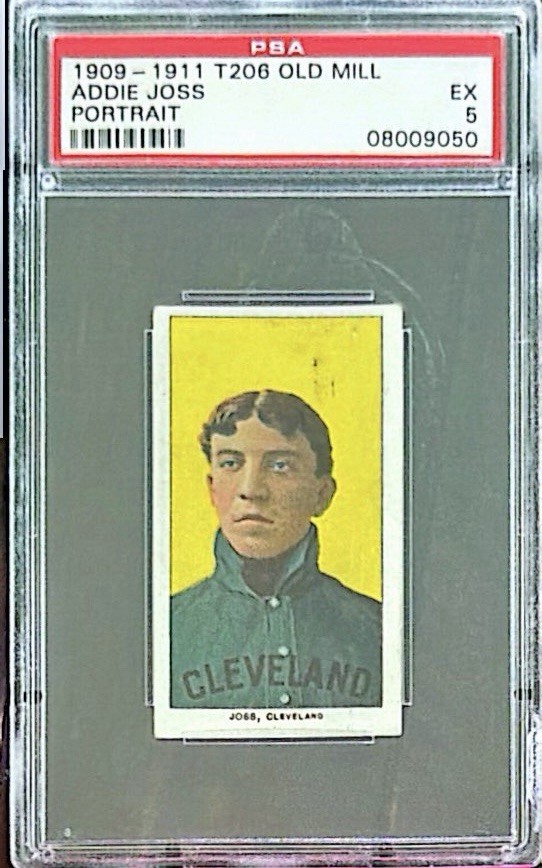 1909-11 T206 Old Mill Addie Joss Portrait PSA 5 EX HIGHEST GRADED HoF Naps