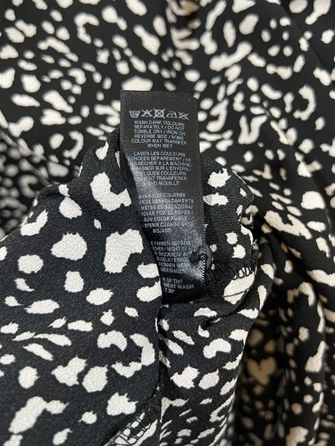 ASOS Curve Kleid Damen 24 Plus Swing Langarm Animal Print Schwarz Weiß Mini - Bild 4 von 5