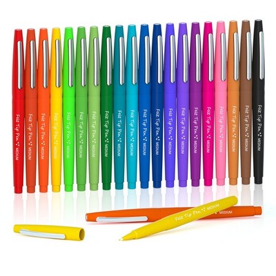 Lelix 20 Colors Felt Tip Pens Medium Point Assorted Colors Markers Pens For J...
