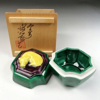 Räucherstäbchenhalter Behälter Taigyu Takano Shoami mit Box Teezeremonie Uten...