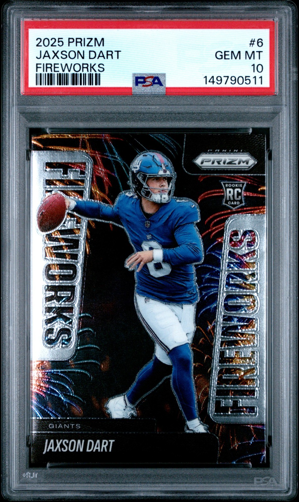 Jaxson Dart Panini Prizm Fireworks #6 Base