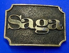 Saga Very Rare Vintage 1970's OOP Brass Belt Buckle
