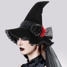 Bayuyi Sombrero De Bruja Negro Plegable – Talla Universal, Diseño Clásico De Mago, Ideal Para Halloween, Carnaval Y Cosplay