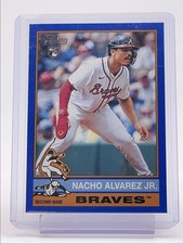 NACHO ALVAREZ JR. 2025 TOPPS HERITAGE ROOKIE BLUE BORDER BRAVES RC Q3478