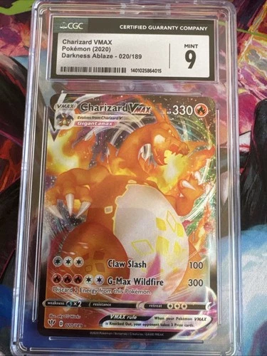 Charizard Vmax 020/189 Holo Darkness Ablaze Pokemon CGC 9 Mint