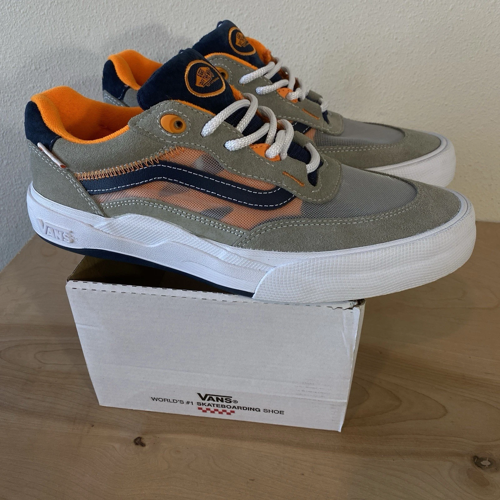 Scarpa da skateboard Vans Wayvee grigio blu arancione taglia 9