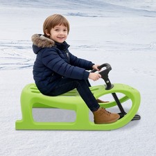 Snow Sled Single Rider Winter Sleigh Outdoor Snow Sled for Toddlers  Kids Green