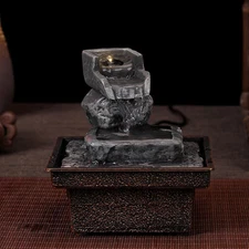 Tabletop Water Fountain Desktop Humidifiers Indoor Waterfall Fountain Home De...