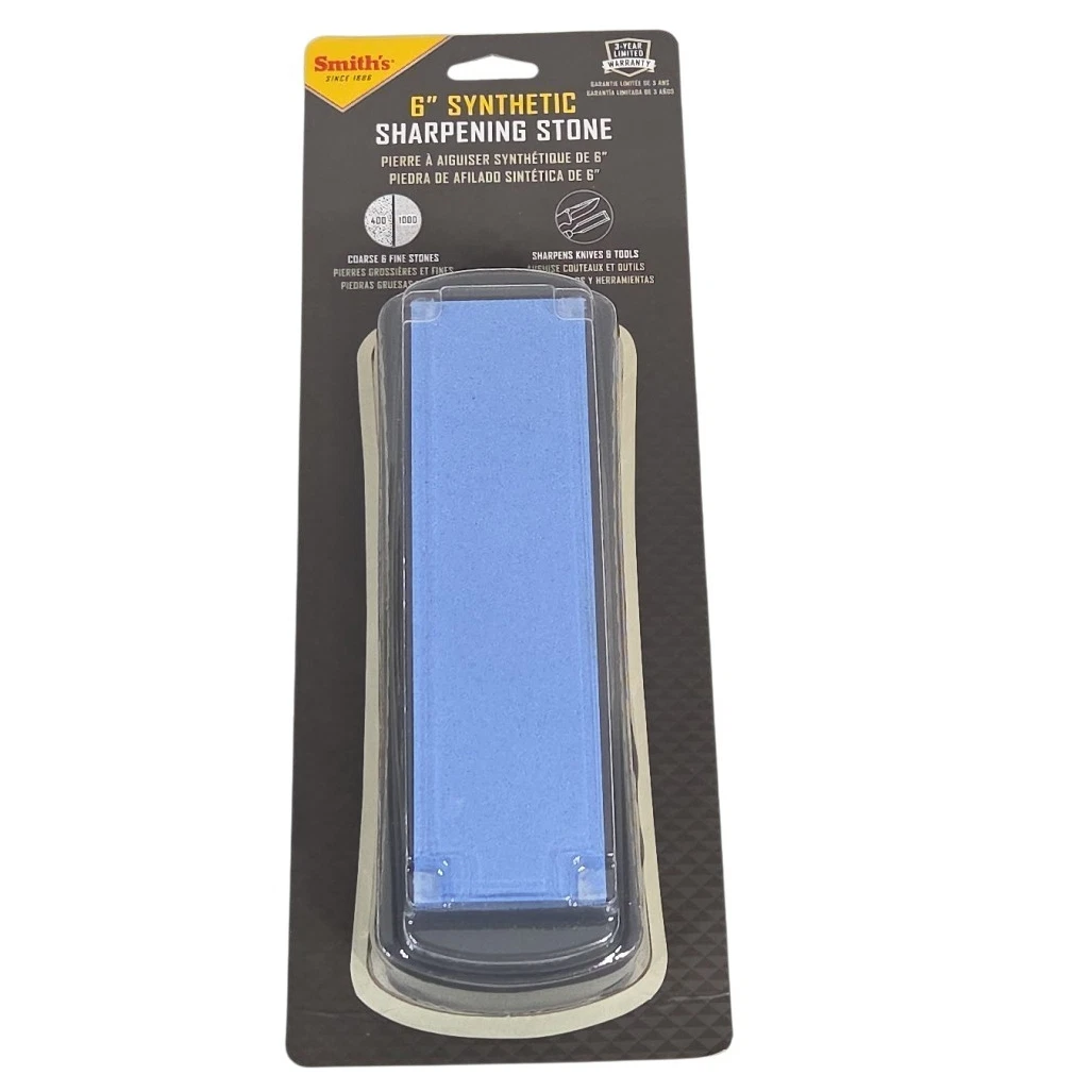 Smith's 6" Synthetic Sharpening Stone Dual Grit 400/1000 Knife Sharpener USA New