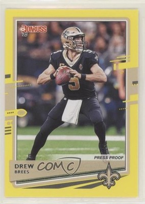 2020 Panini Donruss Dollar Tree Press Proof Yellow Drew Brees #175 HOF 03q4