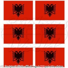 ALBANIE Albanais Drapeau Shqiperia 40mm Mobile T?l?phone Autocollants x6
