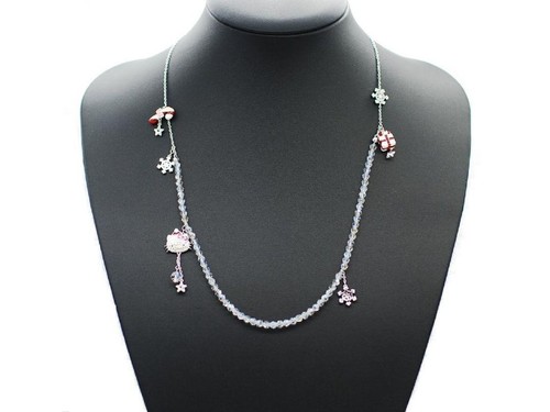 Swarovski x Hello Kitty Crystal Necklace Japan Limited Charm Drop Rare Authentic
