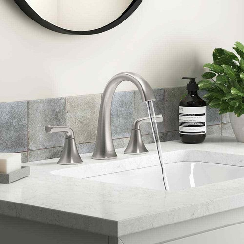 KOHLER Sundae 8 in. Widespread 2-Handle Bathroom Faucet Vibrant Brushed Nickel - Picture 2 of 8