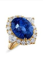 Women's Engagement Ring Round Cut Simulated Blue Sapphire Silver 925