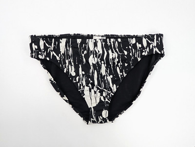 Shape Fx Swim Bikini Bottom Womens 18 Black Abstract Print Tummy Control Resort