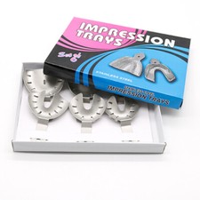 6pcs Dental Impression Trays Stainless Steel edentulous jaw tray Autoclavable