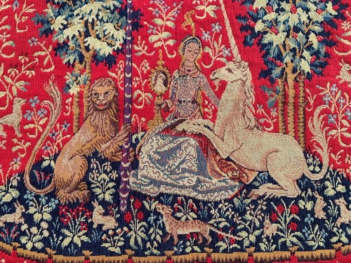 Vintage Tapestry, Stunning French Tapestry Unicorn Tapestry Home Decor 3x4 ft - Picture 2 of 11