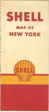 1950 SHELL OIL COMPANY Road Map NEW YORK STATE Buffalo Long Island Ferry Routes