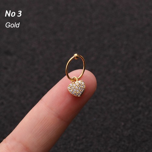 Universal Earring Hoops Tragus Helix Ear Cartilage Piercing Nose Ring Jewelry - Picture 9 of 51