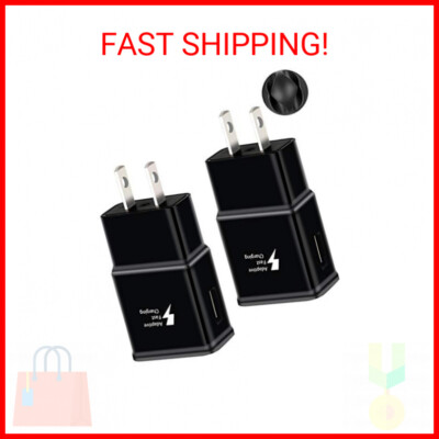 2 Pack Fast Charging Block, USB Adaptive Fast Charger Box Android Cell Phone Tab
