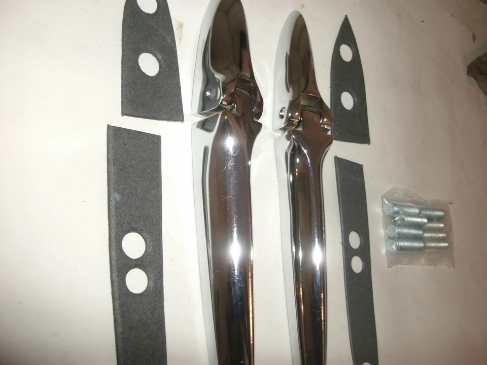 НОВЫЙ ХРОМИРОВАННЫЙ КАПОТ / КОМПЛЕКТ ПЕТЕЛЬ КАПОТА / 2 С ПРОКЛАДКАМИ TRIUMPH TR3, TR3A, TR3B - Изображение 3 из 4