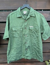 VTG 90s USA Made GUESS Logo Plaid Green/Blue Shirt Size M
