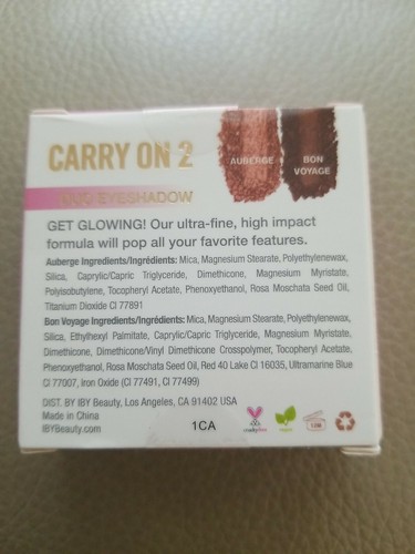 IBY Beauty Carry On 2 Duo Eyeshadow Glamping SHADES: Auberge + Bon Voyage NEW - Picture 2 of 2