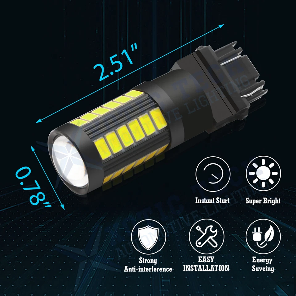 3157 白色 LED 日间行车灯 DRL 灯泡 适用于 GMC Sierra 1500 2500 HD 99-06 — 第 4/4 张图片