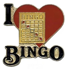Pack of 6 I Love Bingo With Bingo Card Bike Motorcycle Hat Cap Lapel Pin HP1987