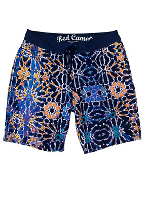 Red Camel Shorts Men's 36 Board Retro Geometric Swim Trunks  10'' Inseam