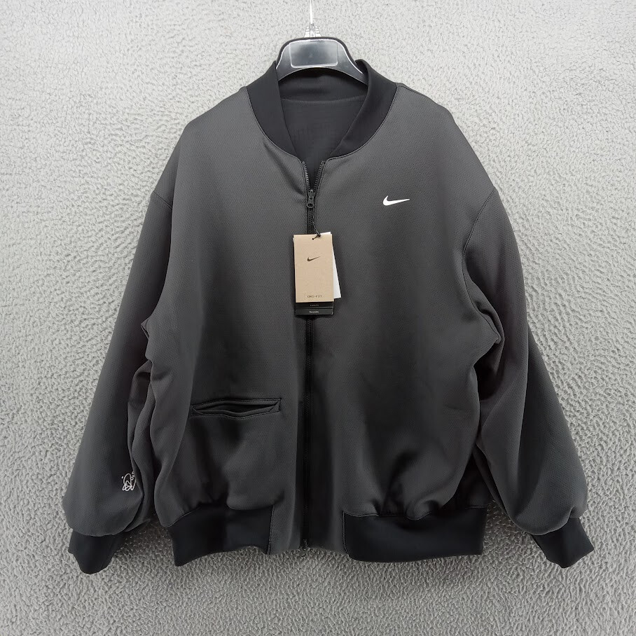 SACAI X NIKE Giacca Nike uomo media nera grigia reversibile basket zip riscaldamento vestibilità ampia